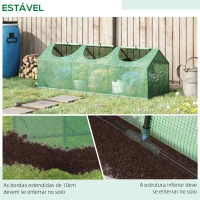 Outsunny Estufa 180x60x60cm Estufa de Jardim com 3 Janelas Enroláveis para Cultivo de Plantas Verduras Flores Verde(m-6)