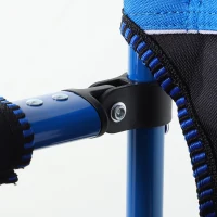 Outsunny Folding Fishing Camping Chair Portable Picnic Armchair Director Seat Oxford Metal Frame with Cup Holder, Phone Pocket - Blue(m-9)