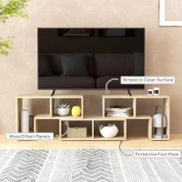 HOMCOM TV Stand for TVs up to 75 Inches, Free Combination TV Unit with Storage Shelves, Extendable Entertainment Centre for Living Room, Grey Oak Wood Grain(m-7)