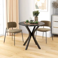 HOMCOM Stół okrągły, nowoczesny stół kuchenny, stół jadalniany, stolik kawowy z podstawą ze stali Spider, stolik barowy dla 2 osób, Ø78 x 75 cm, czarny.(m-11)