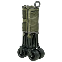 Outsunny Bollerwagen, klappbar, 7 Seitentaschen, verstellbarer Griff, bis 120 kg, Stahl, grün, 100 x 48 x 100,5 cm(m-23)