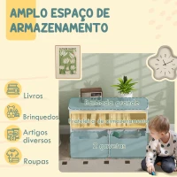 AIYAPLAY Organizador de Brinquedos Móvel de Arrumação Infantil com 2 Gavetas e Compartimento 80x30x45 cm Branco(m-4)