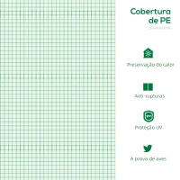 Outsunny Estufa 180x60x60cm Estufa de Jardim com 3 Janelas Enroláveis para Cultivo de Plantas Verduras Flores Verde(m-4)