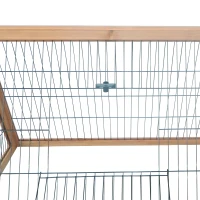 PawHut Coelheira de Madeira 116x62,2x52,5 cm Gaiola para Coelhos em Forma Triangular com Portas e Grade Metálica Madeira(m-7)