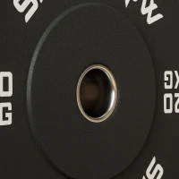 SPORTNOW Halterschijvenset, 2 x 20 kg, Olympische standaard, Rubber, Geluidsarm, Zwart(m-9)