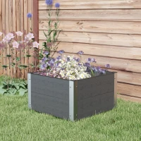 Outsunny Grządka ogrodowa ziołowa, odporna na warunki atmosferyczne, z otwartym dnem, 60 x 60 x 30 cm, ciemnoszara(m-11)