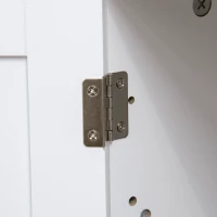 PawHut Mobilier Acoperit pentru Litieră cu Separator Interior Reglabil, Intrare Laterală și 2 Uși, 86x48x52 cm, Alb(m-9)