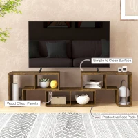HOMCOM TV Stand for TVs up to 75 Inches, Free Combination TV Unit with Storage Shelves, Extendable Entertainment Centre for Living Room, Rustic Brown(m-7)