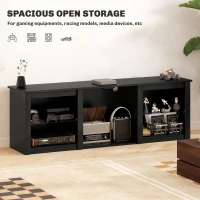 HOMCOM 65" TV Stand, with LED Lights and Storage - Black(m-5)
