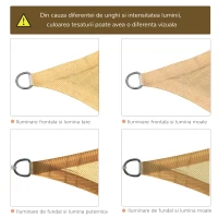 Outsunny Cort Parasolar Dreptunghiular Protecție Raze UV din PE, Culoarea nisipului, 4x6m(m-6)