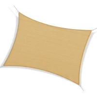 Outsunny Cort Parasolar Dreptunghiular Protecție Raze UV din PE, Culoarea nisipului, 4x6m(m-11)