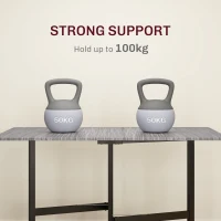 HOMCOM Mobile Drop Leaf Table, Folding Dining Table with 6 Wheels & Brakes, Kitchen Table for Small Spaces, Grey(m-6)