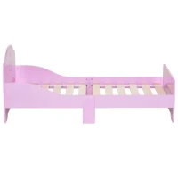 HOMCOM Cama Infantil acima de 3 Anos Cama para Crianças de Madeira com Barreira de Proteção Carga Máx. 50kg 143x73x60cm Rosa(m-13)