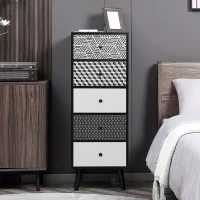HOMCOM Chest of Drawers, 5 Drawer Dresser, Vertical Storage Organizer Unit for Bedroom, Living Room(m-9)