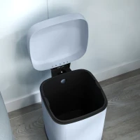 HOMCOM 12L Modern Boxy Metal Home Kitchen Bin - Light Blue(m-9)