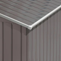 Outsunny Abrigo de Jardim 213x130x185cm Abrigo de Jardim Metálico de Exterior com 2 Portas Deslizantes e 4 Janelas Cinza Claro(m-13)