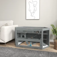 PawHut Klatka dla chomika, 3 poziomy, wyjmowana taca, Drewno/Metal, 115x60x55 cm(m-2)