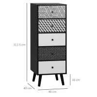 HOMCOM Chest of Drawers, 5 Drawer Dresser, Vertical Storage Organizer Unit for Bedroom, Living Room(m-3)