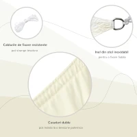 Outsunny Panza Umbrire Dreptunghiulara L4xW6m din Poliester Alb Crem(m-4)
