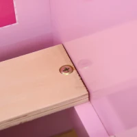 HOMCOM Cama Infantil acima de 3 Anos Cama para Crianças de Madeira com Barreira de Proteção Carga Máx. 50kg 143x73x60cm Rosa(m-11)