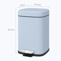 HOMCOM 12L Modern Boxy Metal Home Kitchen Bin - Light Blue(m-3)
