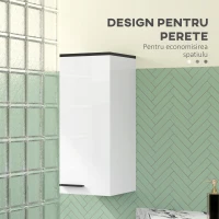 HOMCOM Dulap de Baie de Perete, Mobilier de Baie cu 3 Rafturi și Polițe Reglabile, 30x32x73 cm, Alb(m-4)