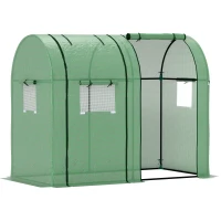 Outsunny Tomato Greenhouse, Garden Growhouse with 2 Roll-up Doors and 4 Mesh Windows, Portable Indoor Outdoor Green House, 185 x 94 x 150cm, Green(m-1)