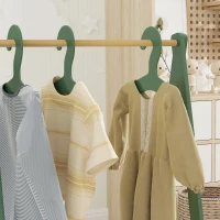 AIYAPLAY Kids Clothes Rail with 3Hangers, Bottom Storage Shelf for Girls, Boys, Nursery, Bedroom, Green(m-9)
