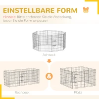 PawHut Wybieg dla Szczeniąt, Wysokość 76 cm/ok. 2,5 m², 8 Paneli, Płachta Podłogowa, Kombinowana Pokrywa Dachowa(m-5)