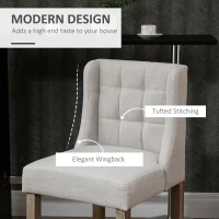 HOMCOM Zestaw 2 stołków barowych nowoczesne krzesła kuchenne stołki barowe do kuchni imitacja lnu drewno(m-4)