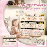 AIYAPLAY Organizador para Brinquedos para Crianças com 9 Cestas de Tecido não Tecido 93x30x70 cm Multicor(m-6)