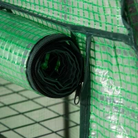 Outsunny Foliengewächshaus Balkon mit 3 Ablagen Mini Gewächshaus Treibhaus Tomatenhaus Pflanzenhaus Frühbeet Metall Grün 80 x 49 x 120 cm(m-11)