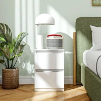 HOMCOM Nachtkastje met 2 Lades, Bijzettafel met Opbergruimte, voor Woonkamer, Slaapkamer, Wit(m-7)