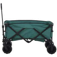 Outsunny Bollerwagen Faltbarer Handwagen 360° Gartenwagen Transportwagen mit  Teleskop Griff Verstellbarer Griffhöhe Strandwagen bis 70 kg Tragkraft Metall Oxford Grün 108 x 55 x 59-89 cm(m-25)