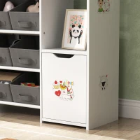 AIYAPLAY Organizador de Brinquedos para Crianças com 9 Cestos Amovíveis Compartimentos e Autocolantes  92x30x80 cm Branco e Cinza(m-9)
