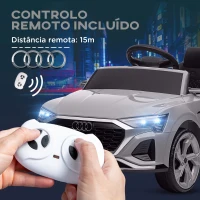AIYAPLAY Carro Elétrico para Crianças Carro Audi Q8 Etron Sportback Infantil 12V Faróis Buzina e Música 98x49,5x43 cm Cinza(m-5)
