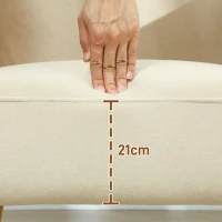 HOMCOM Poltrona Sala de Estar Poltrona para Dormitório com Apoio para os Braços e Pés de Madeira 72x87x82 cm Bege e Ocre(m-7)