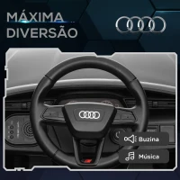 AIYAPLAY Carro Elétrico para Crianças Carro Audi Q8 Etron Sportback Infantil 12V Faróis Buzina e Música 98x49,5x43 cm Cinza(m-6)