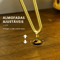 HOMCOM Apoio para os Pés Sala de Estar em Veludo com Pés de Metal e Assento Acolchoado para Dormitório Entrada 76x38x41,5 cm Amarelo(m-7)