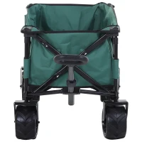 Outsunny Bollerwagen Faltbarer Handwagen 360° Gartenwagen Transportwagen mit  Teleskop Griff Verstellbarer Griffhöhe Strandwagen bis 70 kg Tragkraft Metall Oxford Grün 108 x 55 x 59-89 cm(m-22)