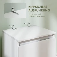 HOMCOM Nachtkastje met 2 Lades, Bijzettafel met Opbergruimte, voor Woonkamer, Slaapkamer, Wit(m-6)