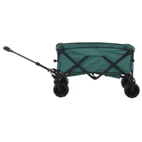 Outsunny Bollerwagen Faltbarer Handwagen 360° Gartenwagen Transportwagen mit  Teleskop Griff Verstellbarer Griffhöhe Strandwagen bis 70 kg Tragkraft Metall Oxford Grün 108 x 55 x 59-89 cm(m-26)