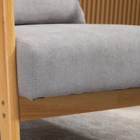 HOMCOM Elegante Loungefauteuil met Houten Frame en Schuimvulling, Fluweelachtig, voor Woonkamer, Slaapkamer, Grijs(m-8)
