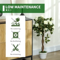 Outsunny Set of Two Faux Rose Trees - White(m-6)