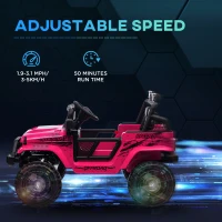 AIYAPLAY 12V Battery Powered Kids Ride On Car, Electric Truck w/ Spring Suspension, Remote, Music Horn Lights - Pink(m-6)