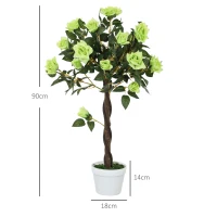 Outsunny Set of Two Faux Rose Trees - Green(m-3)