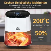 HOMCOM Heißluftfritteuse 2,5 L 1300W , 7 Funktionen, Antihaftbeschichteter Korb(m-6)