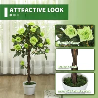 Outsunny Set of Two Faux Rose Trees - Green(m-5)