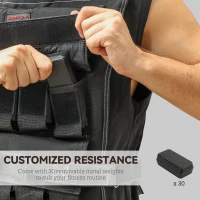 SPORTNOW 30KG Adjustable Weighted Vest, Weight Vest with 30 Metal Weights, Adjustable Straps and Reflective Strips, for Men and Women Running Cardio Exercise Strength Training(m-4)