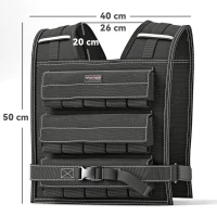 SPORTNOW 30KG Adjustable Weighted Vest, Weight Vest with 30 Metal Weights, Adjustable Straps and Reflective Strips, for Men and Women Running Cardio Exercise Strength Training(m-3)